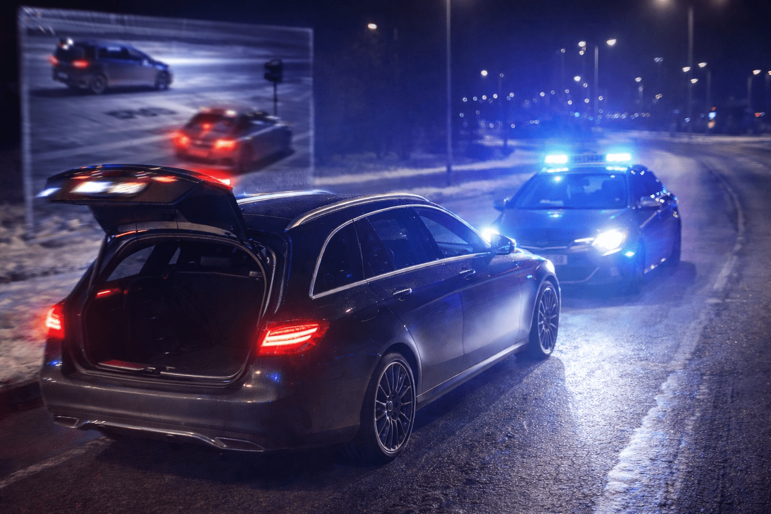 Policyjny pościg za pijanym kierowcą na Jaworzyńskiej. Pędził z otwartym bagażnikiem [FILM]