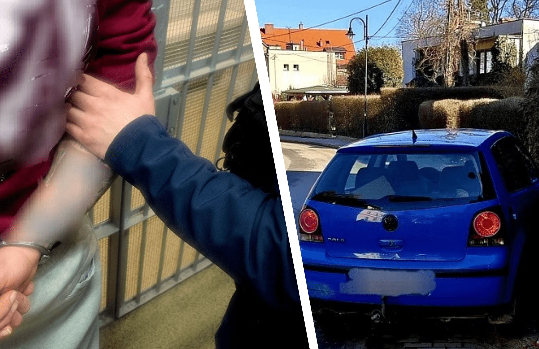 Jechał pod prąd, uciekał przed policją i miał dożywotni zakaz. Pościg zakończył się na ogrodzeniu